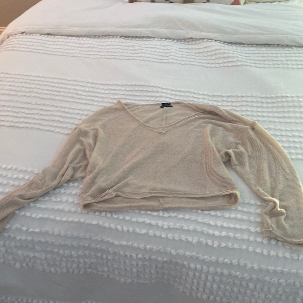 Off the shoulder cropped sweater